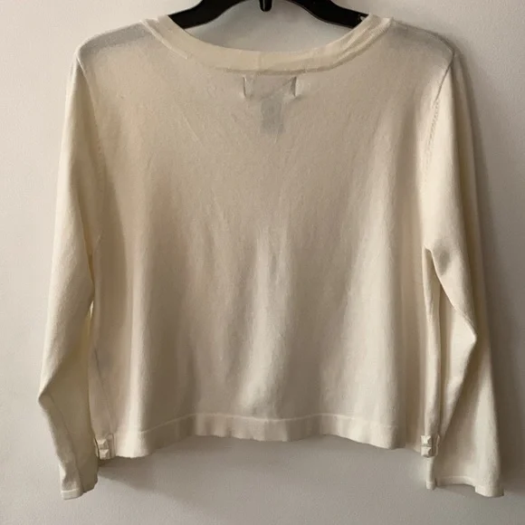 Not for sale (donated) New Addition cardigans sweeter in ivory. - Picture 3 of 4